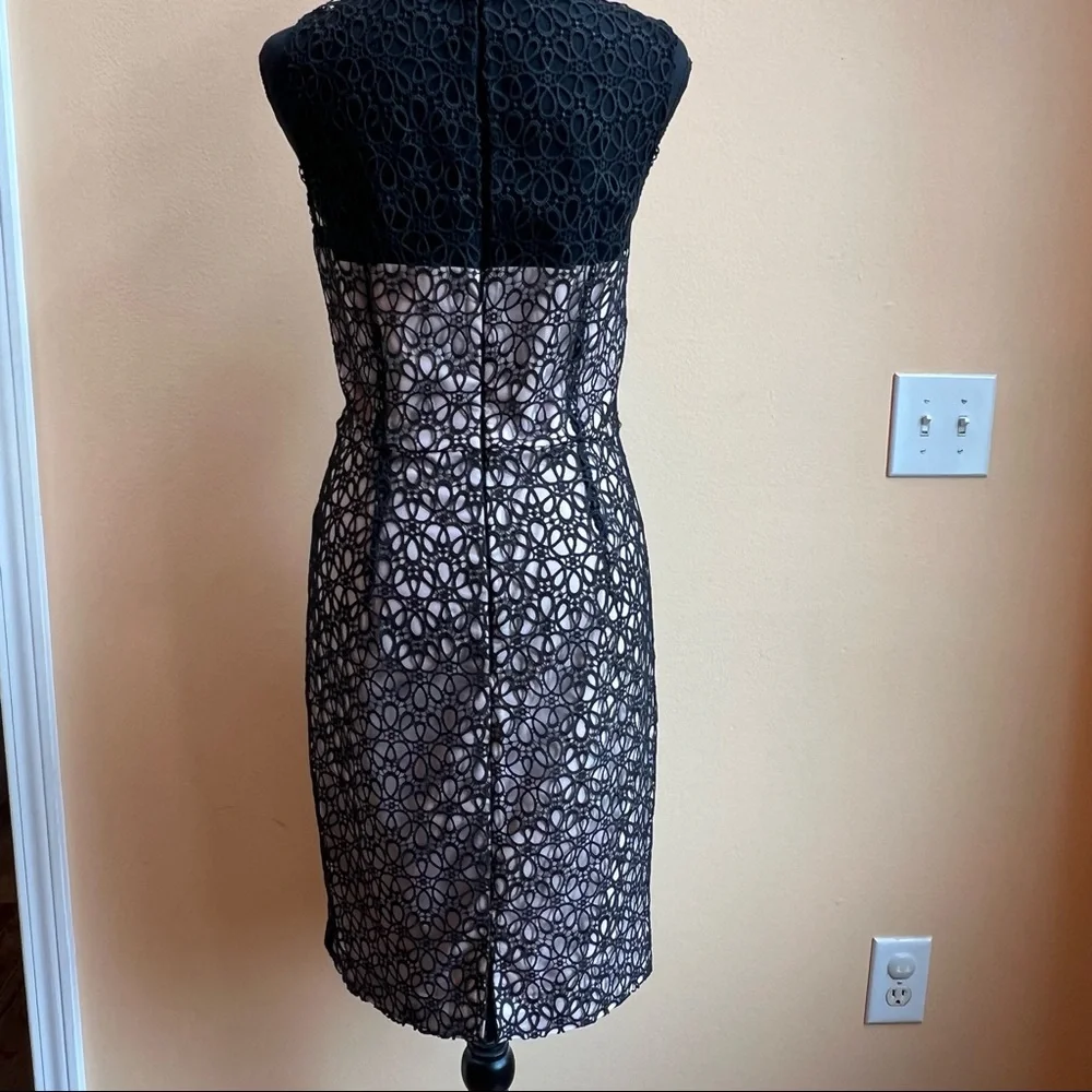 Ann Taylor black and nude embroidered dress size 10 - Picture 2 of 2